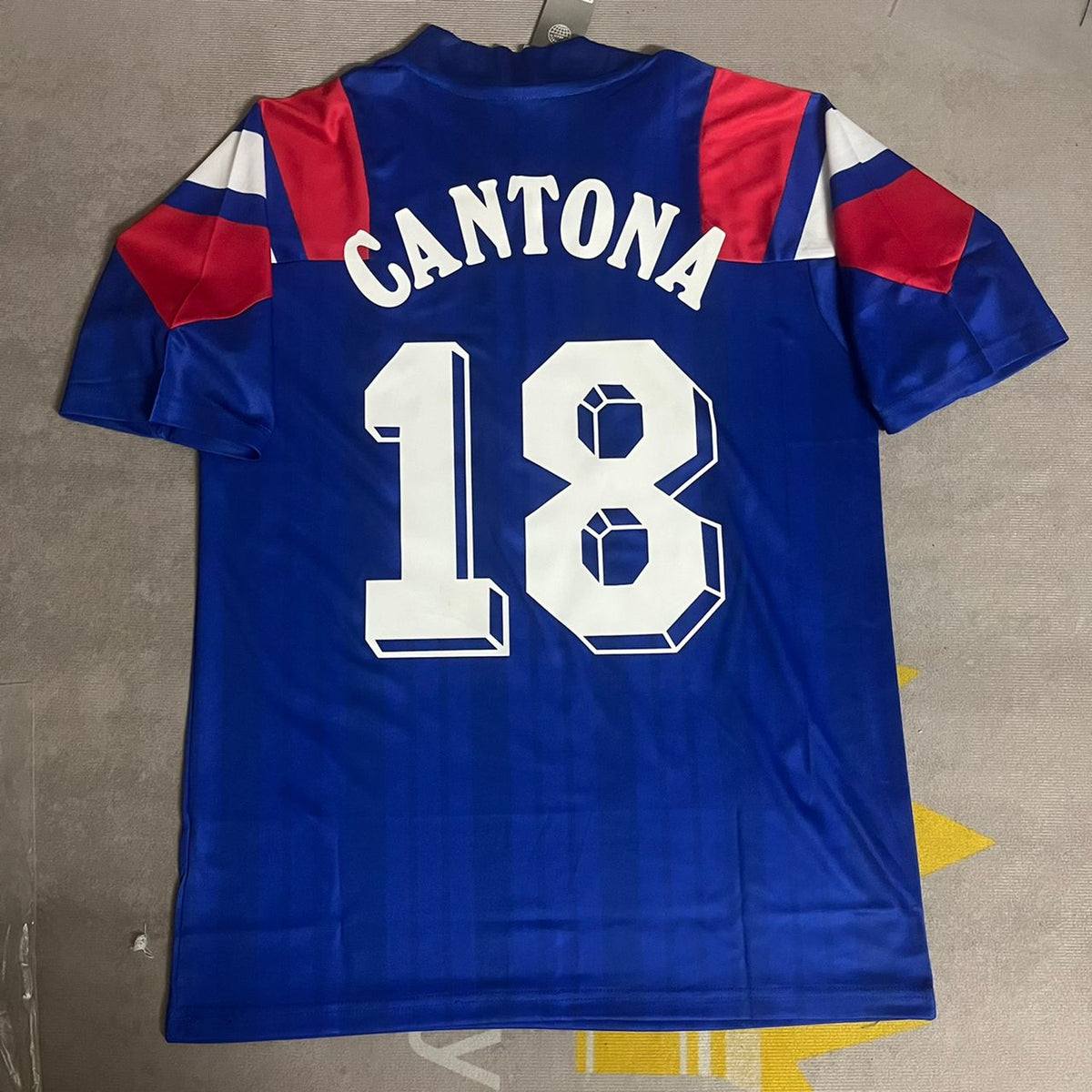 Eric Cantona 1992/93 France Blue Retro Jersey – Back View