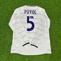 2003 Carles Puyol #5 Barcelona 2004 Away Long Sleeve Retro Football Jersey Collection – Back View
