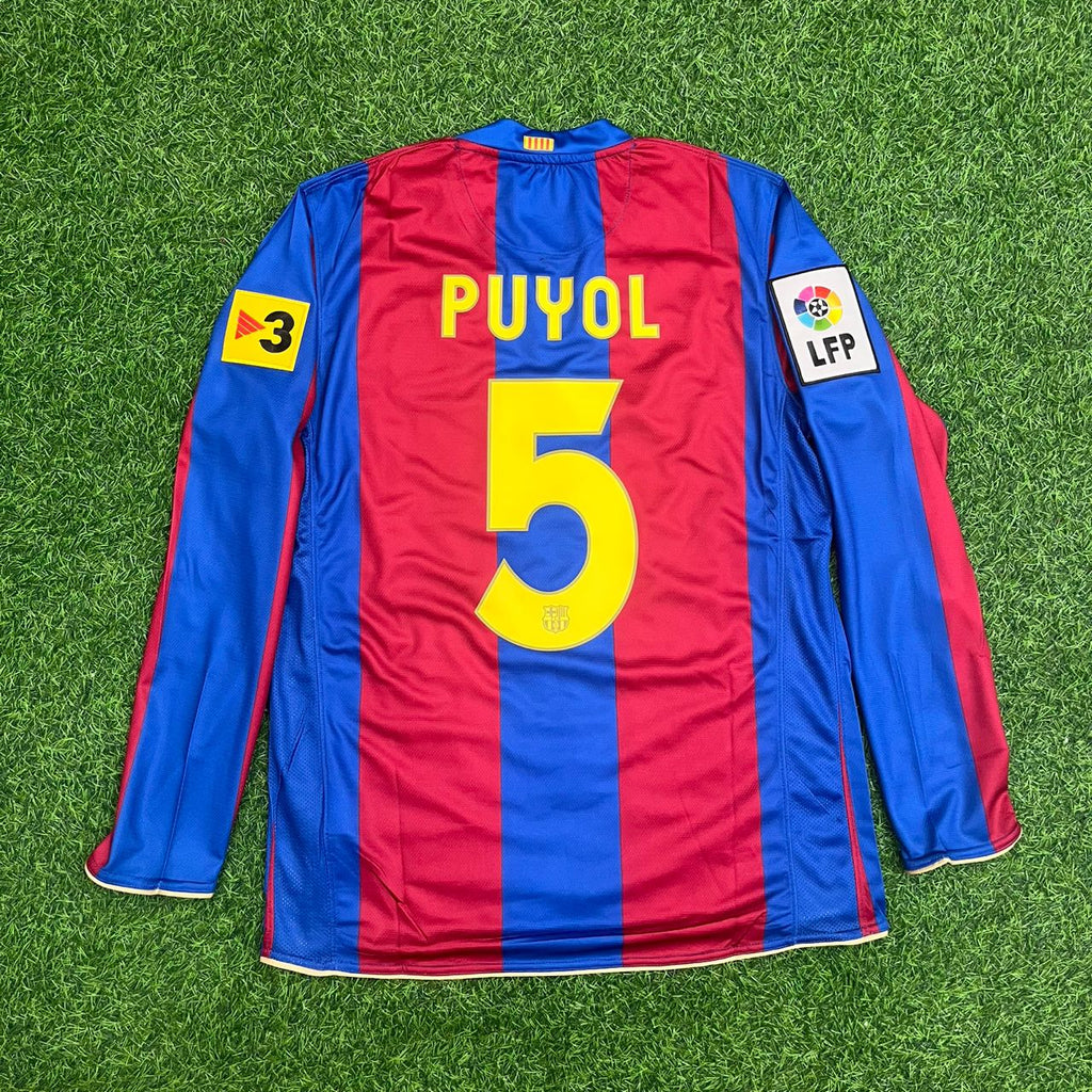 2007 Carles Puyol Barcelona Retro Football Jersey – Back View