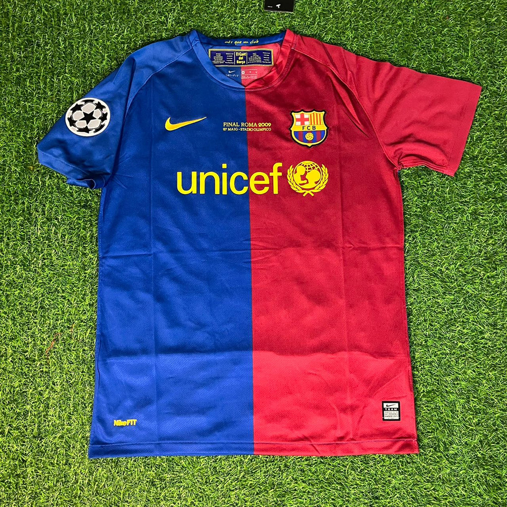 Carles Puyol 5 – Barcelona 2009 UEFA Champions League Final Retro Kit Jersey – | | – Front View