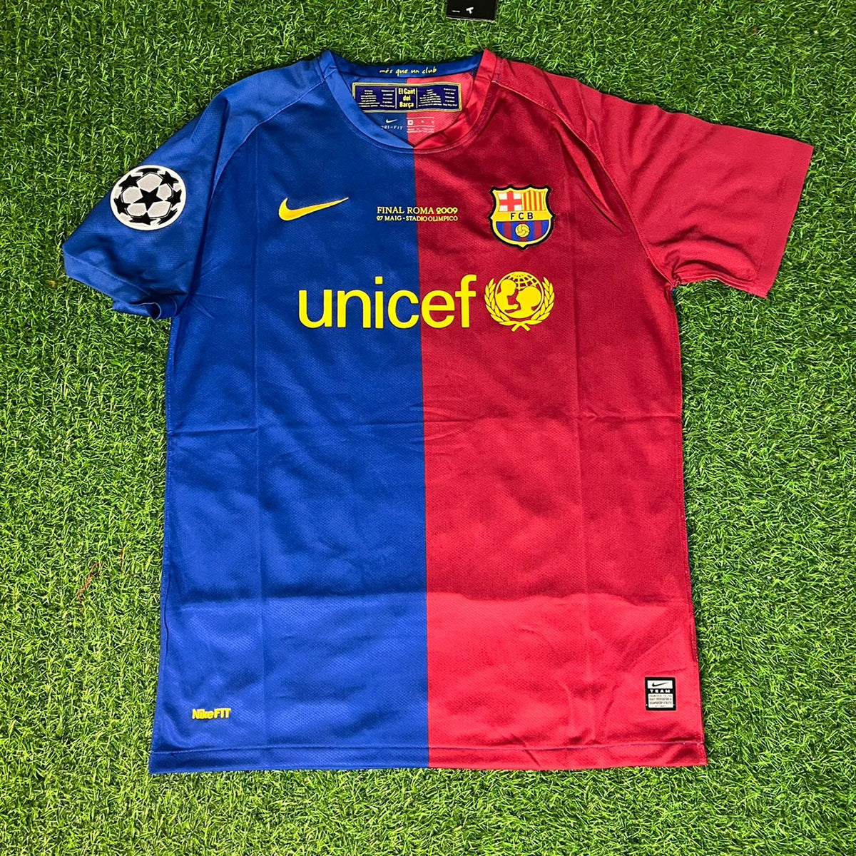 Carles Puyol 5 – Barcelona 2009 UEFA Champions League Final Retro Kit Jersey – | | – Front View