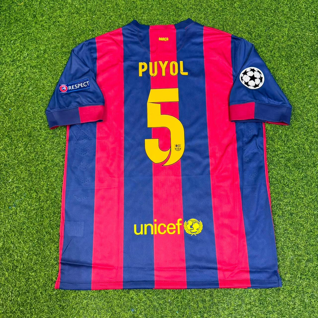 Carles Puyol Barcelona 2015 Final Berlin Champions League Jersey – Back View