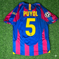 2006 Carles Puyol Barcelona Final Retro Short Sleeve Football Jersey – Back View