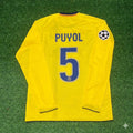 Barcelona 08/09 Season Yellow Away Retro Jersey – Carles Puyol FC – Back View