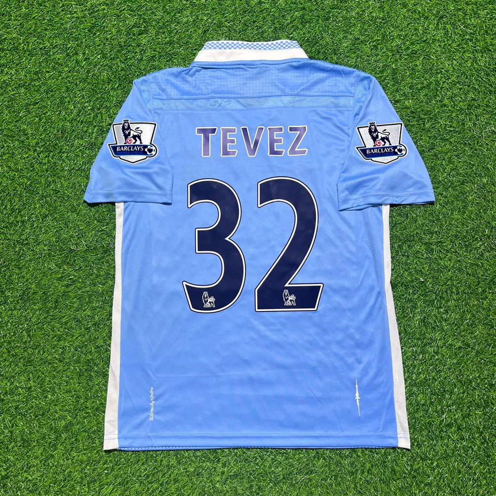 Manchester City 2011/12 Home Kit Blue Retro Jersey Jersey – Carlos Tevez 32 – Back View