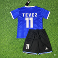 Carlos Tevez 11- Argentina Blue Kids Retro Football Jersey Collection – Back View