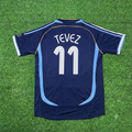 2006 Argentina World Cup Carlos Tevez #11 Dark Blue Home Retro Football Jersey – Back View