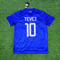 Carlos Tevez Juventus 2014/15 Retro Blue Football Jersey – Back View
