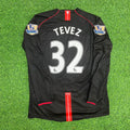Carlos Tevez Manchester United 2007/2008 Black Retro Football Jersey – Back View