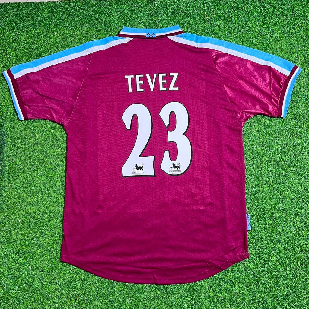 Carlos Tevez #32 West Ham United Home Retro Football Jersey – Back View