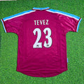 Carlos Tevez #32 West Ham United Home Retro Football Jersey – Back View