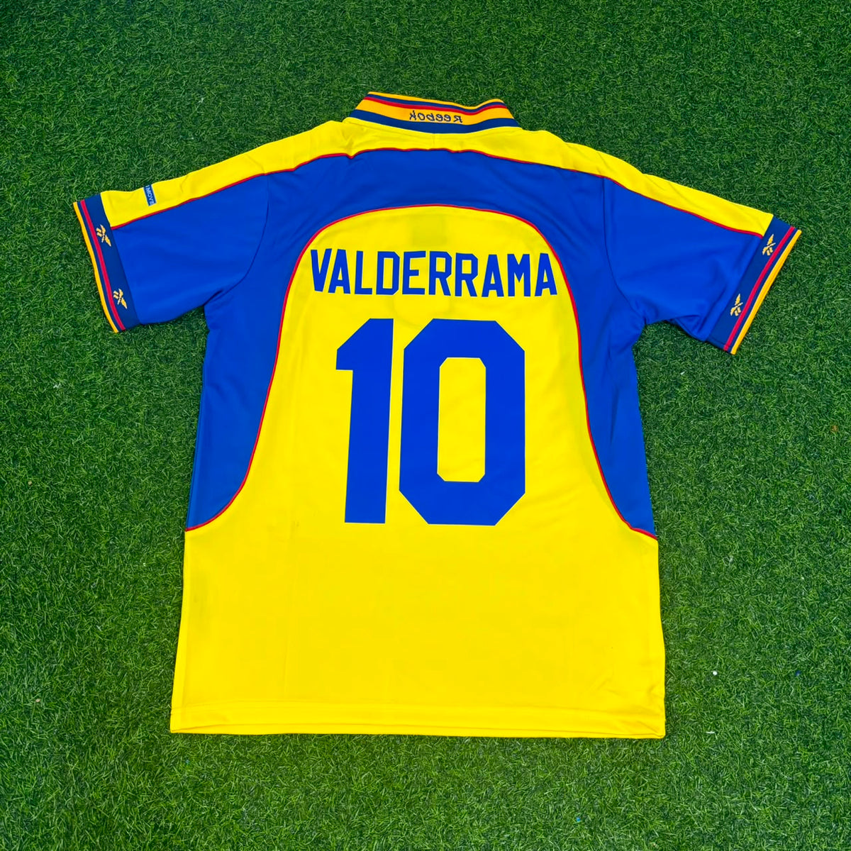 Carlos Valderrama Colombia 2001 Home Yellow Retro Football Jersey – Back View