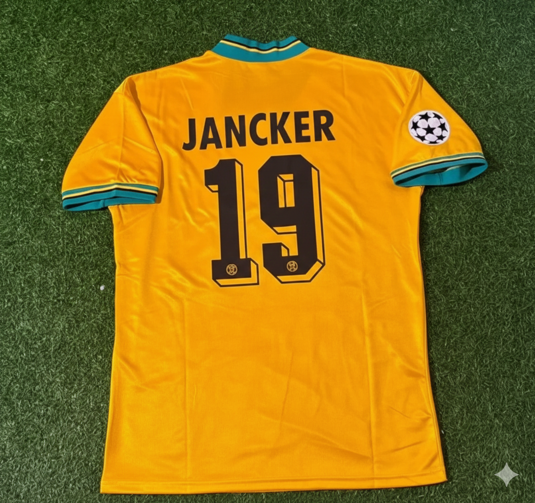 Carsten Jancker Bayern Munich Yellow Retro Football Jersey Collection – Back View