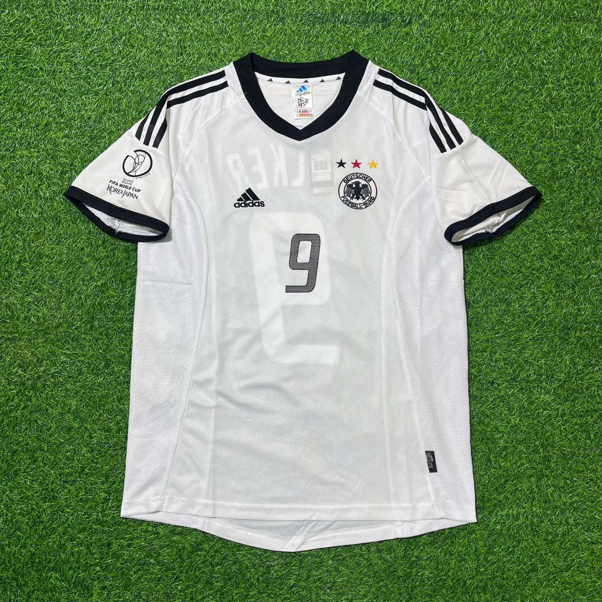 Germany Kit – Carsten Jancker Deutschland 2002 Weltmeisterschaft Weißes Retro – Front View