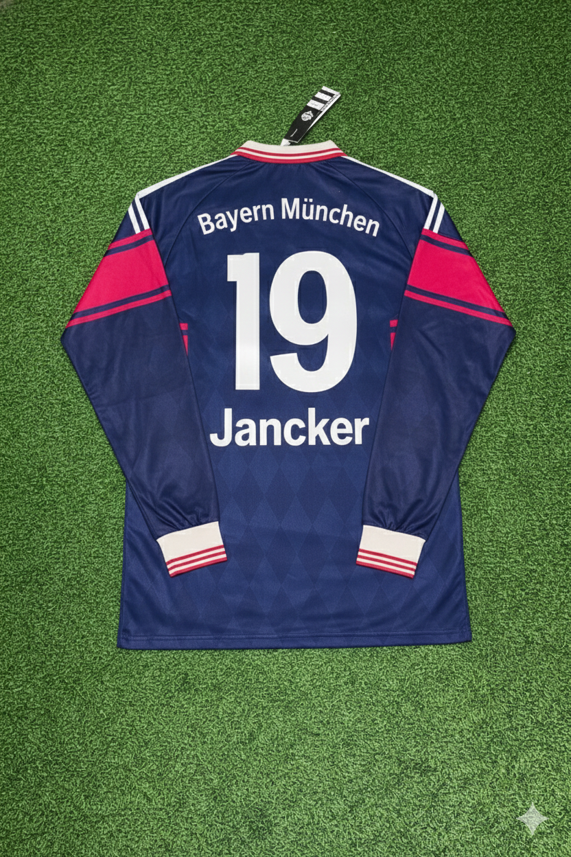 1997/98 Carsten Jancker FC Bayern München Saison Langarm Heim Retro – Back View