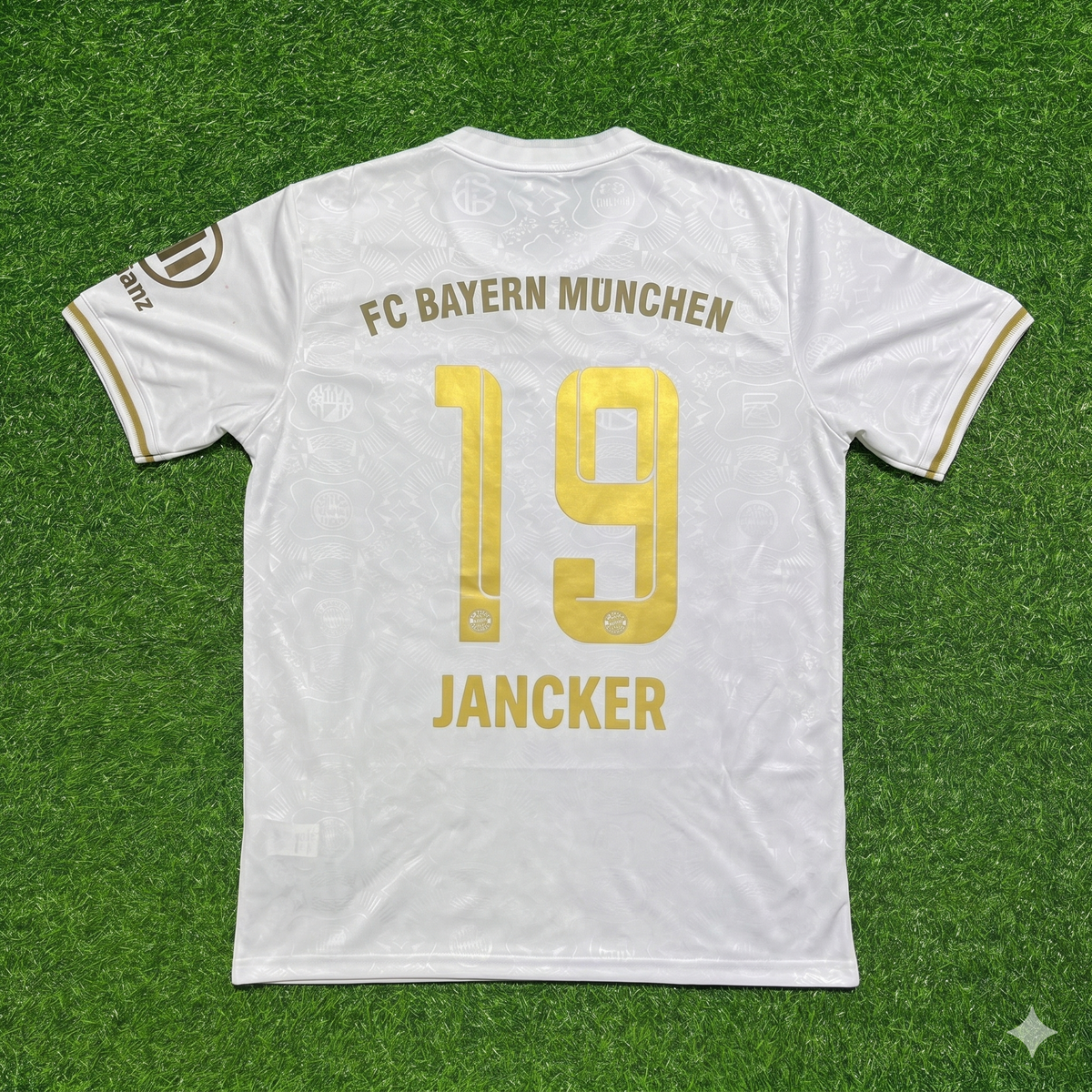 Carsten Jancker #19 FC Bayern München 125 Years Anniversary Special-Edition White Football Jersey – Back View