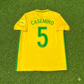 2018 Brazil World Cup Casemiro #5 Home Football Jersey – Back View