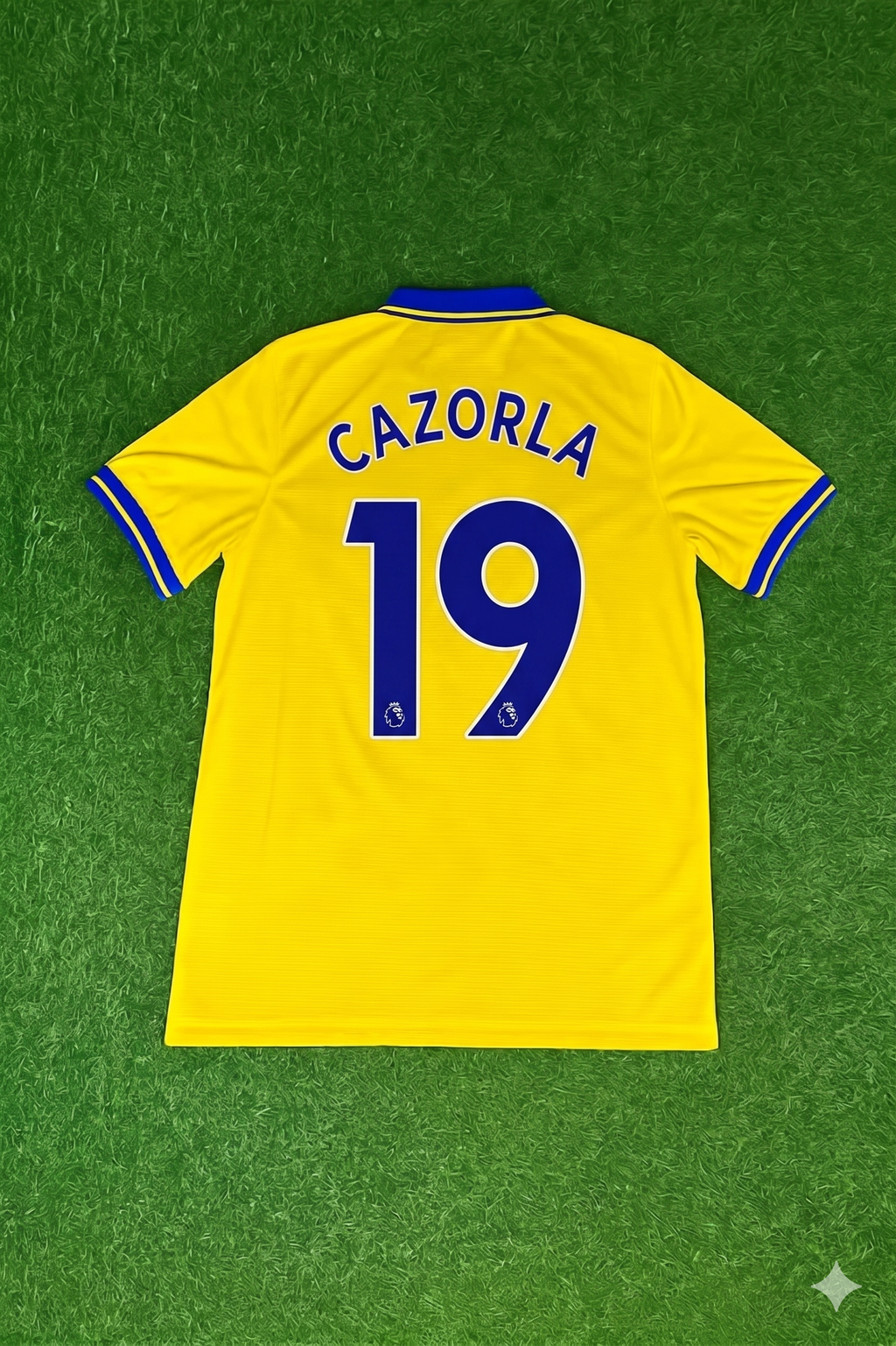 2013/14 Santi Cazorla Arsenal Yellow Retro Football Jersey – Back View