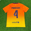 2012 Cesc Fabregas 4 Barcelona 2013 Orange Retro Football Jersey – Back View