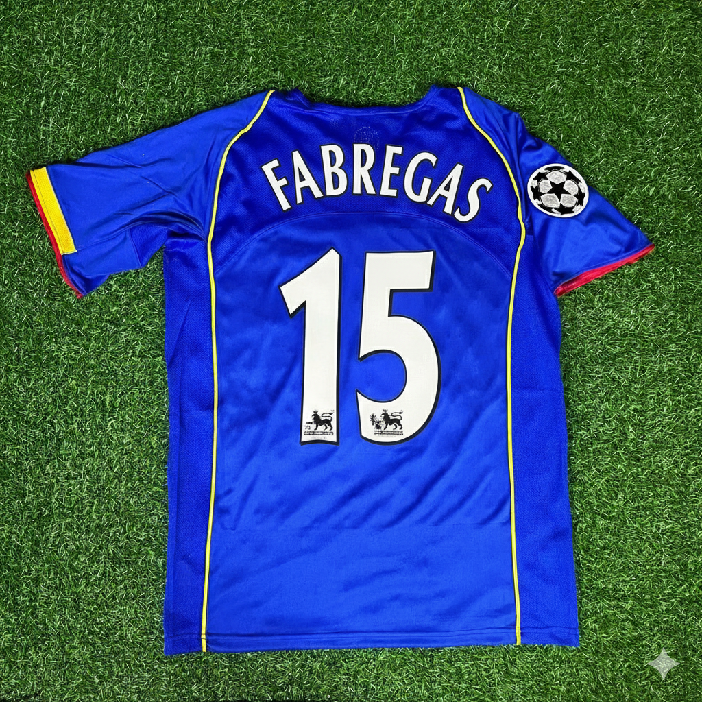 2004/05 Cesc Fabregas Arsenal Blue Retro Football Jersey – Back View