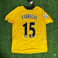 2005/06 Cesc Fabregas 15 - Arsenal Yellow Retro Football Jersey – Back View