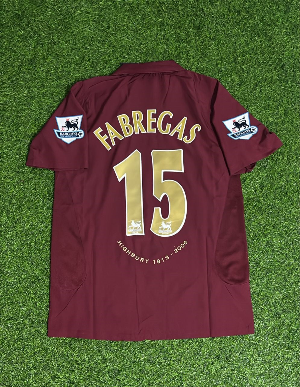 Cesc Fàbregas Arsenal 2006 Highbury Burgundy Retro Football Jersey – Detailed View