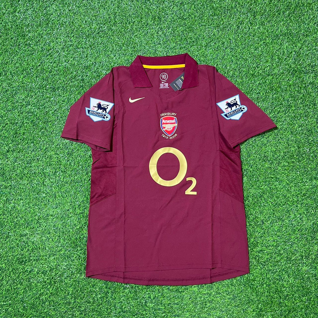 Cesc Fàbregas Arsenal 2006 Highbury Burgundy Retro Football Jersey – Front View