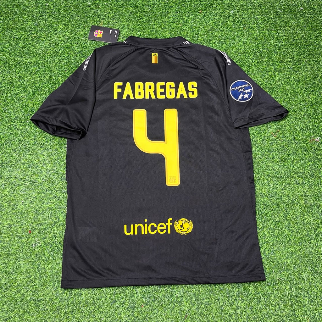 2011/12 Cesc Fabregas Black Barcelona Retro Kit Shirt Football Jersey – Back View