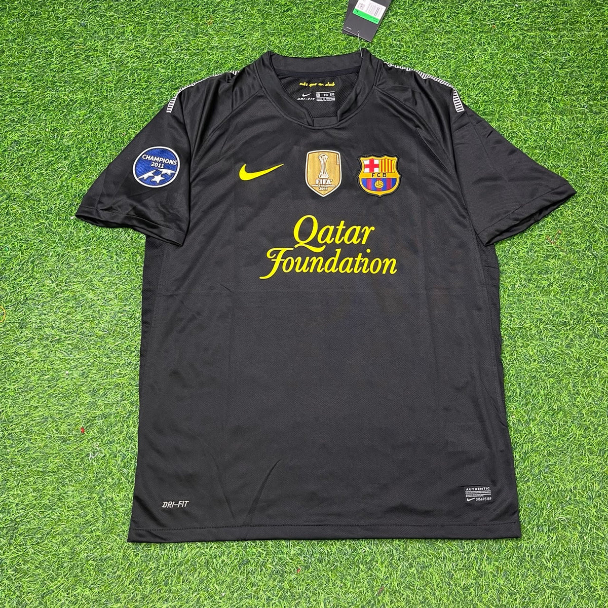 2011/12 Cesc Fabregas Black Barcelona Retro Kit Shirt Football Jersey – Front View