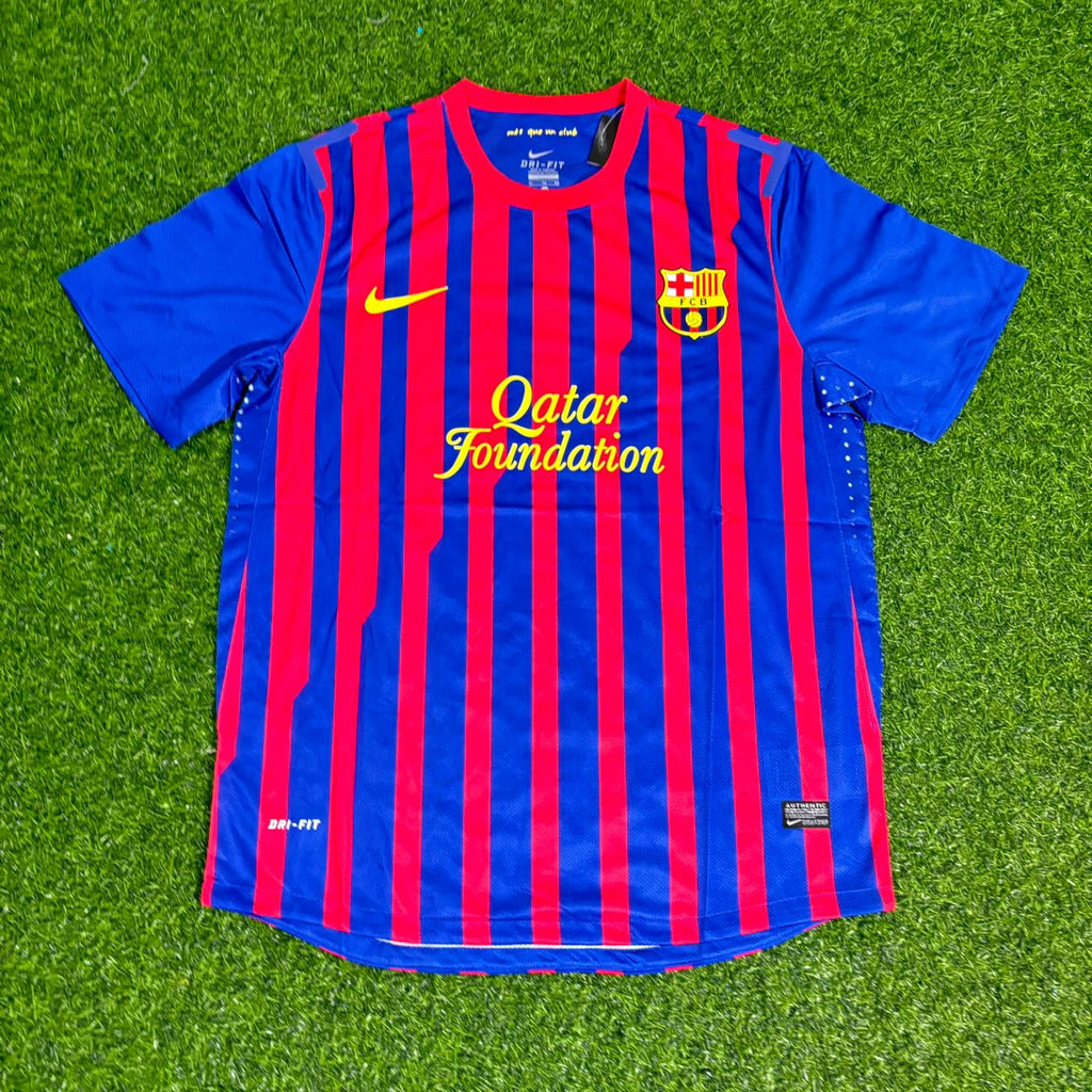 2011/12 Gerard Pique Barcelona Retro Home Football Jersey – Front View
