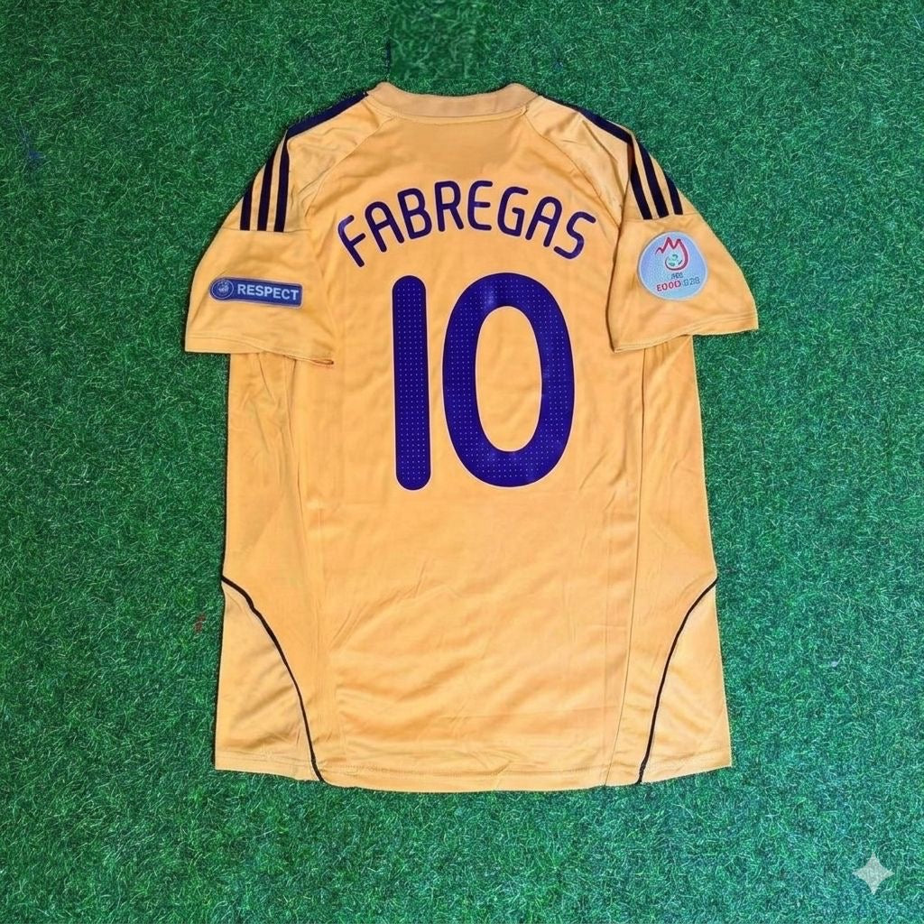 2008 Spain EURO Cesc Fabregas 10- Retro Football Jersey – Back View