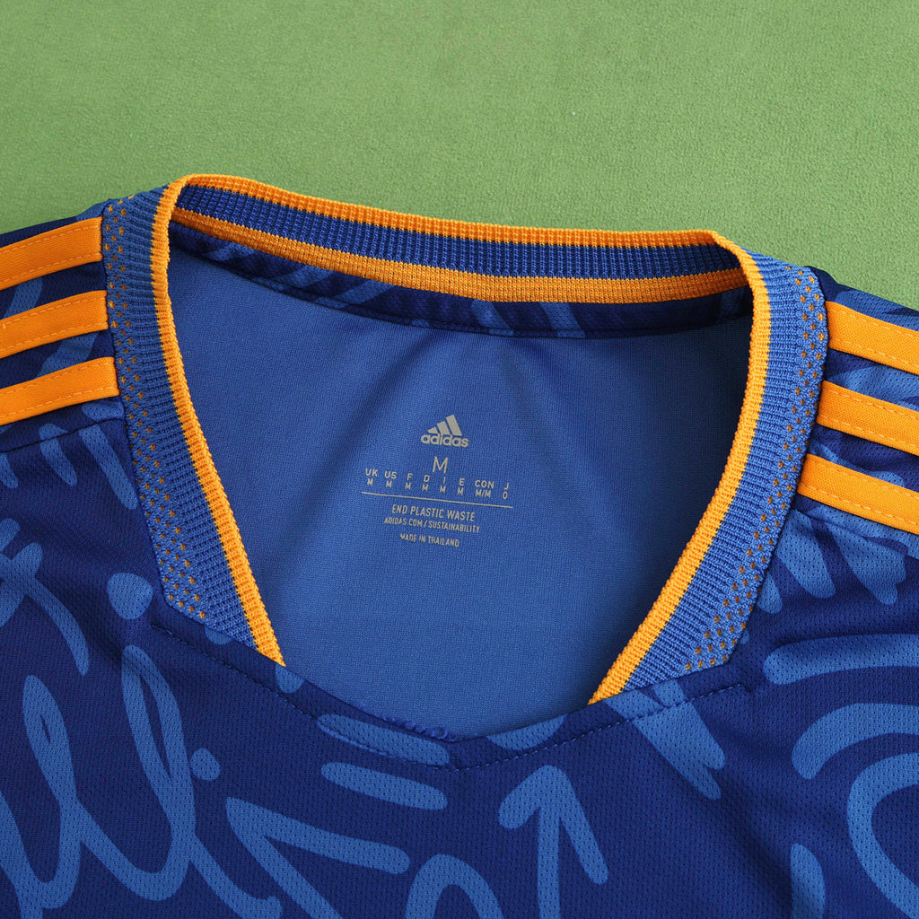 Real Madrid C.F. 2021-2022 Season Away Blue Retro Football Jersey Trikot Maillot V4