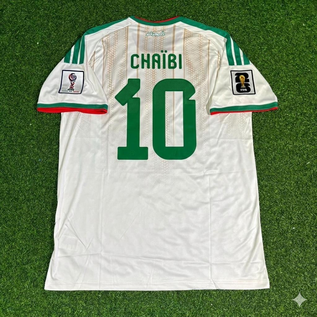 Fares Chaibi Algeria 2026 World Cup White Football Jersey – Back View