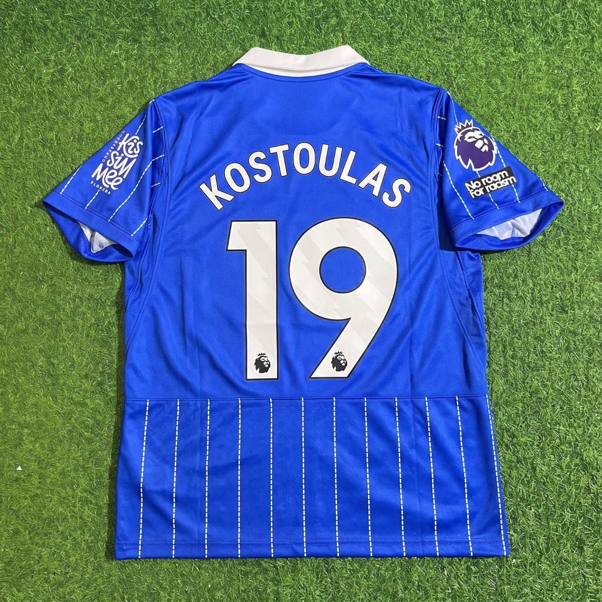 Charalampos Kostoulas #19 Brighton 2026/2027 New Season Home Blue Football Jersey – Back View