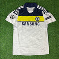 2011/12 Chelsea Champions League White Yellow Retro Football Jersey – Back View