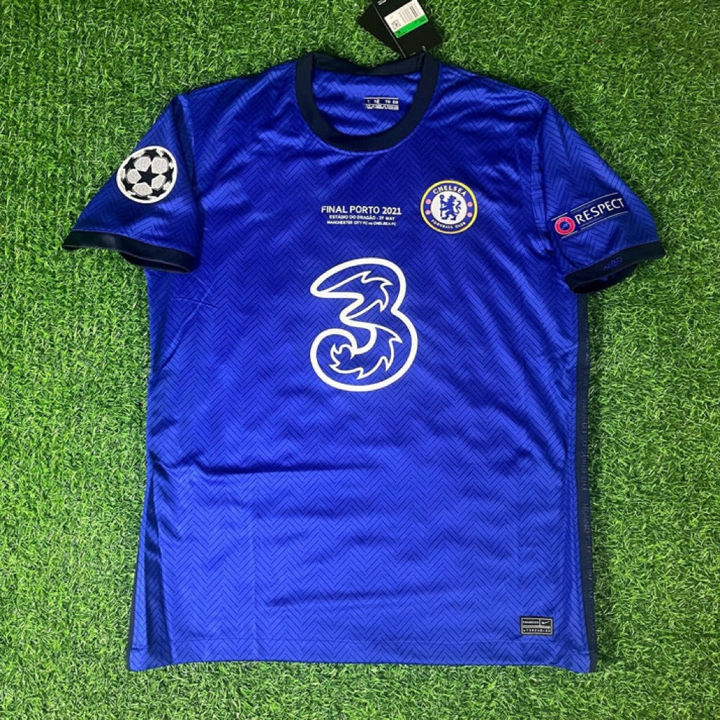 Chelsea 2021 Champions League Final Porto Blue Retro Kit Jersey – Back View