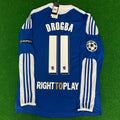 Didier Drogba Chelsea Champhions League 2012 Munich Final Retro Long Sleeve Jersey – Back View