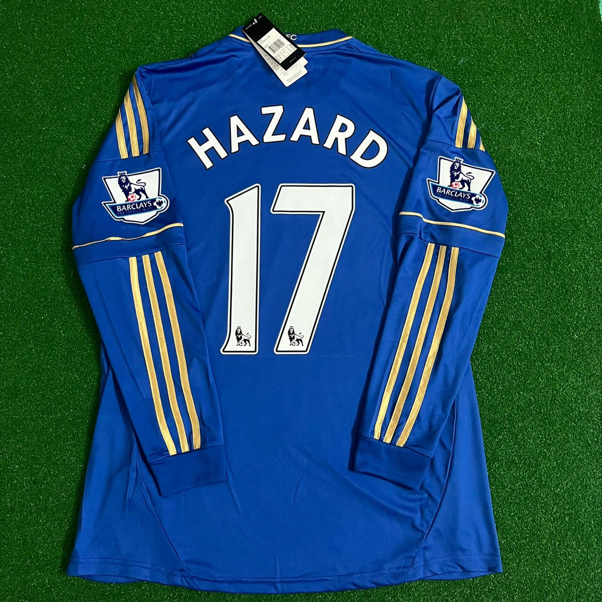 2012/13 Eden Hazard Chelsea Premier League Patch Blue Retro Football Jersey – 4