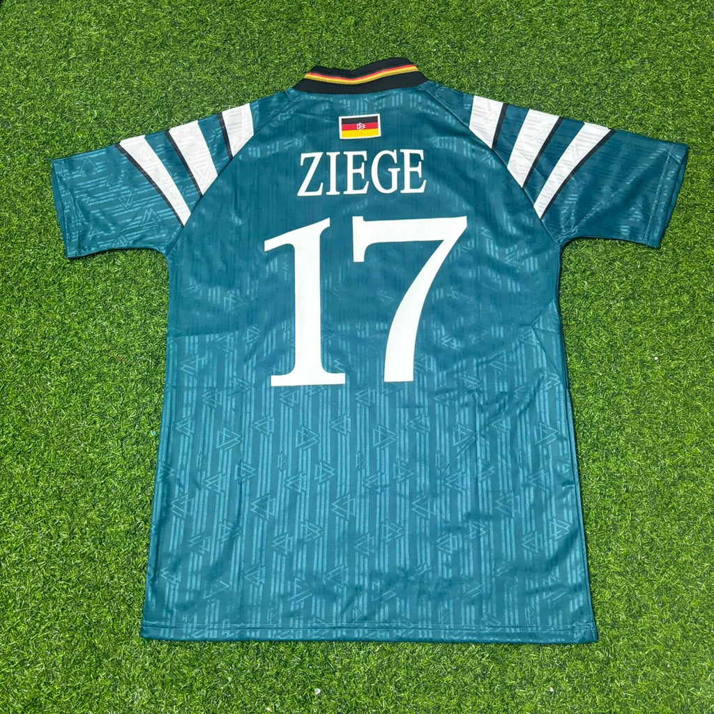 1996 Germany EURO Christian Ziege Deutschland Retro Football Jersey – Back View