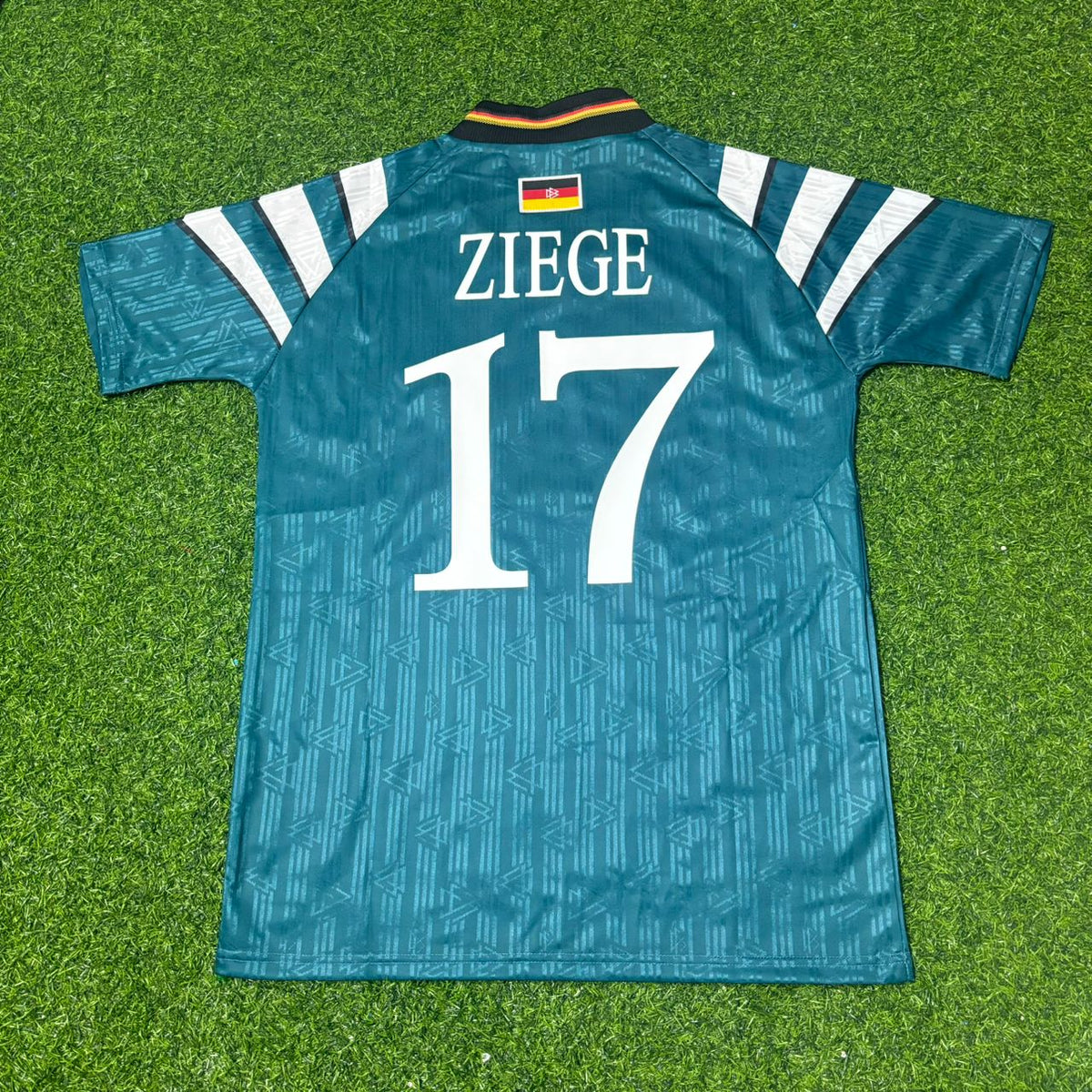 1996 Germany EURO Christian Ziege Deutschland Retro Football Jersey – Back View