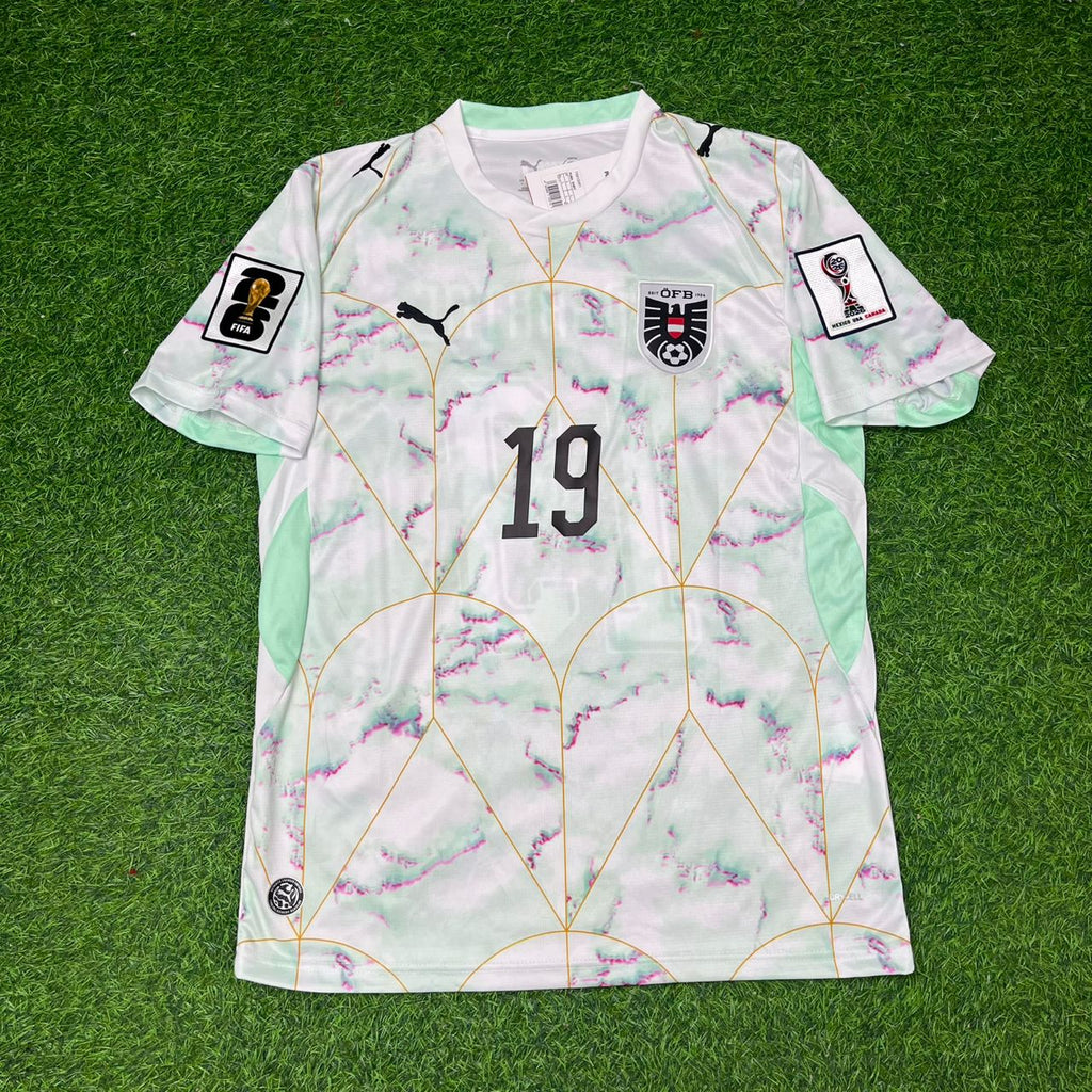 Christoph Baumgartner Austria White 2026 World Cup Football Jersey – Front View