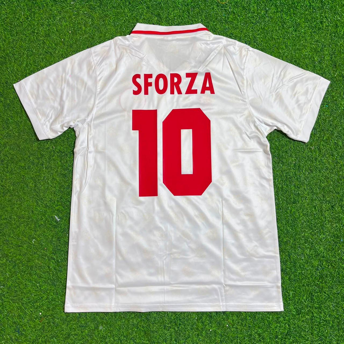 Ciriaco Sforza Switzerland 1994 World Cup White Retro Football Jersey – Back View