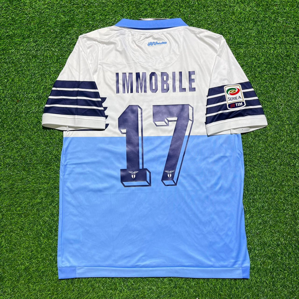 Ciro Immobile #17 Lazio 2014-2015 Retro Home Football Jersey – Back View