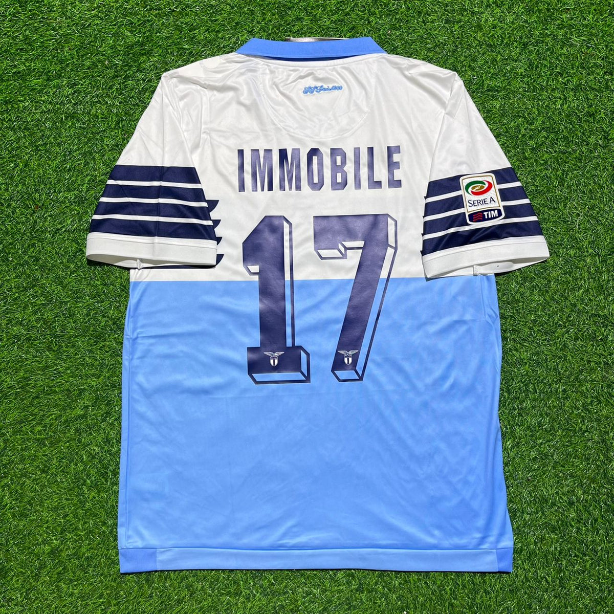 Ciro Immobile #17 Lazio 2014-2015 Retro Home Football Jersey – Back View