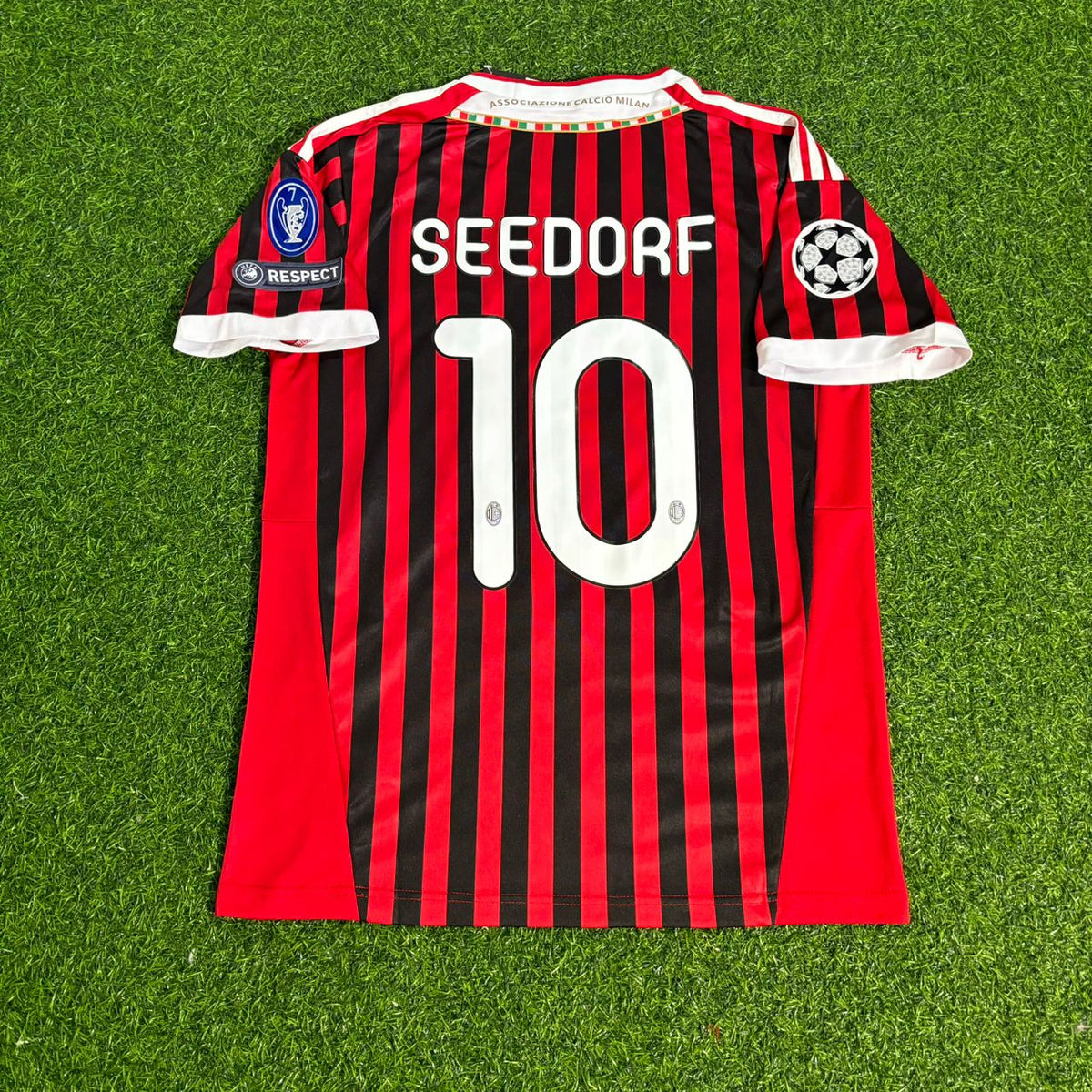 2011/12 Clarence Seedorf 10 - AC Milan Home Retro Football Jersey – Back View
