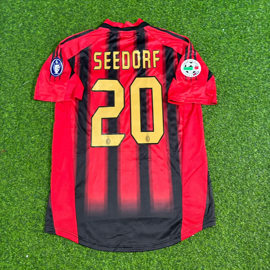 2004 Clarence Seedorf #20 AC Milan 2005 Home Retro Football Jersey – Back View