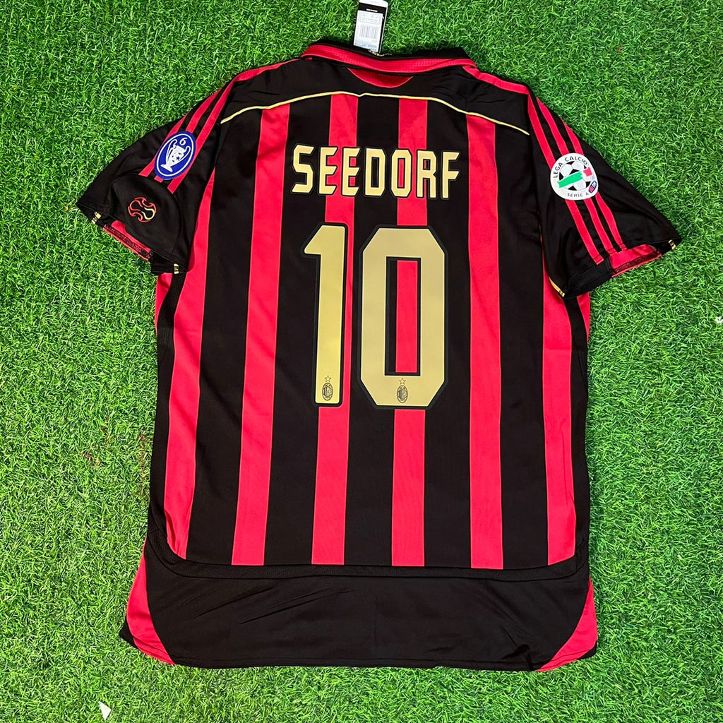Clarence Seedorf 10 – AC Milan 2008-2009 Home Gold Printing Retro Kit Jersey – | | – Back View