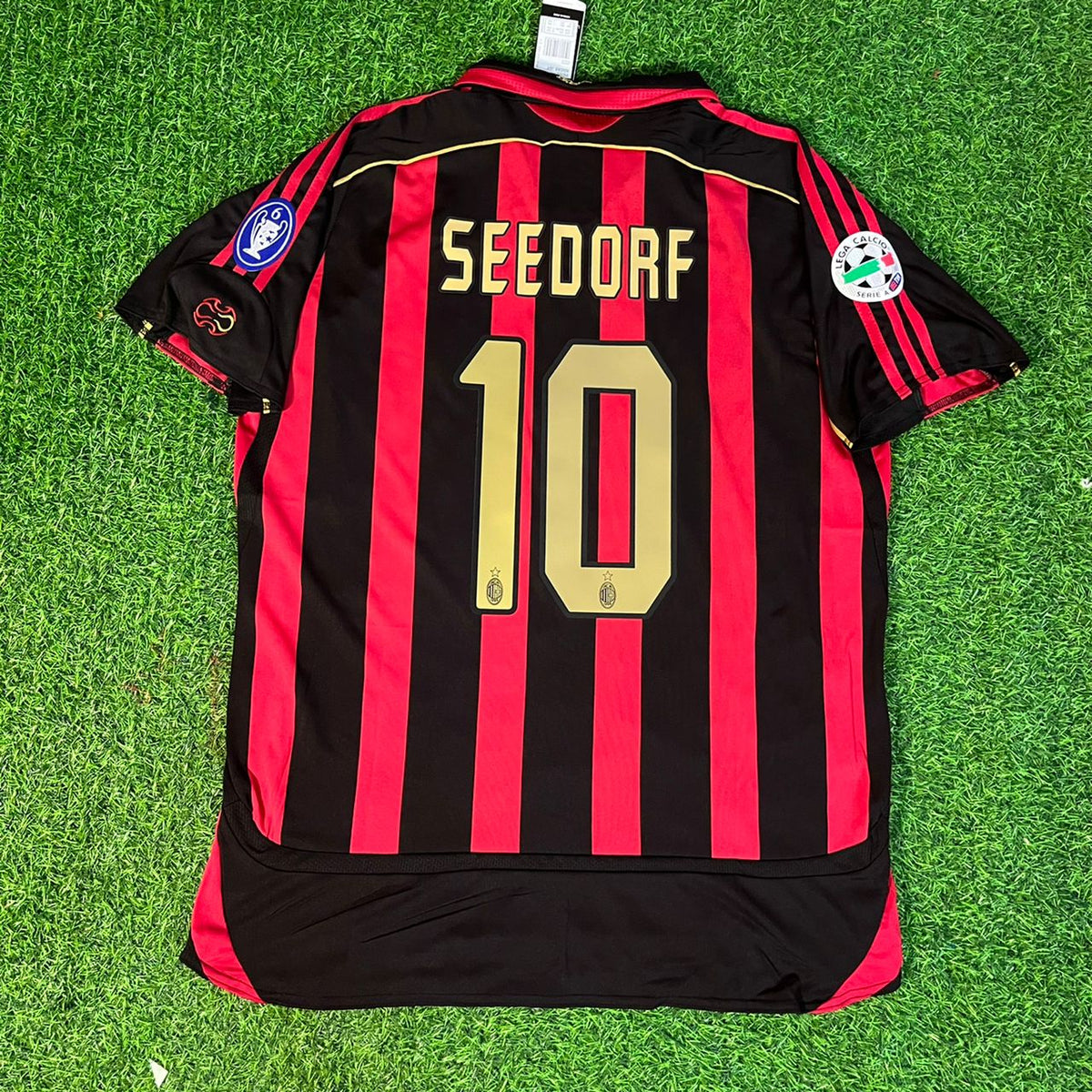 Clarence Seedorf 10 – AC Milan 2008-2009 Home Gold Printing Retro Kit Jersey – | | – Back View