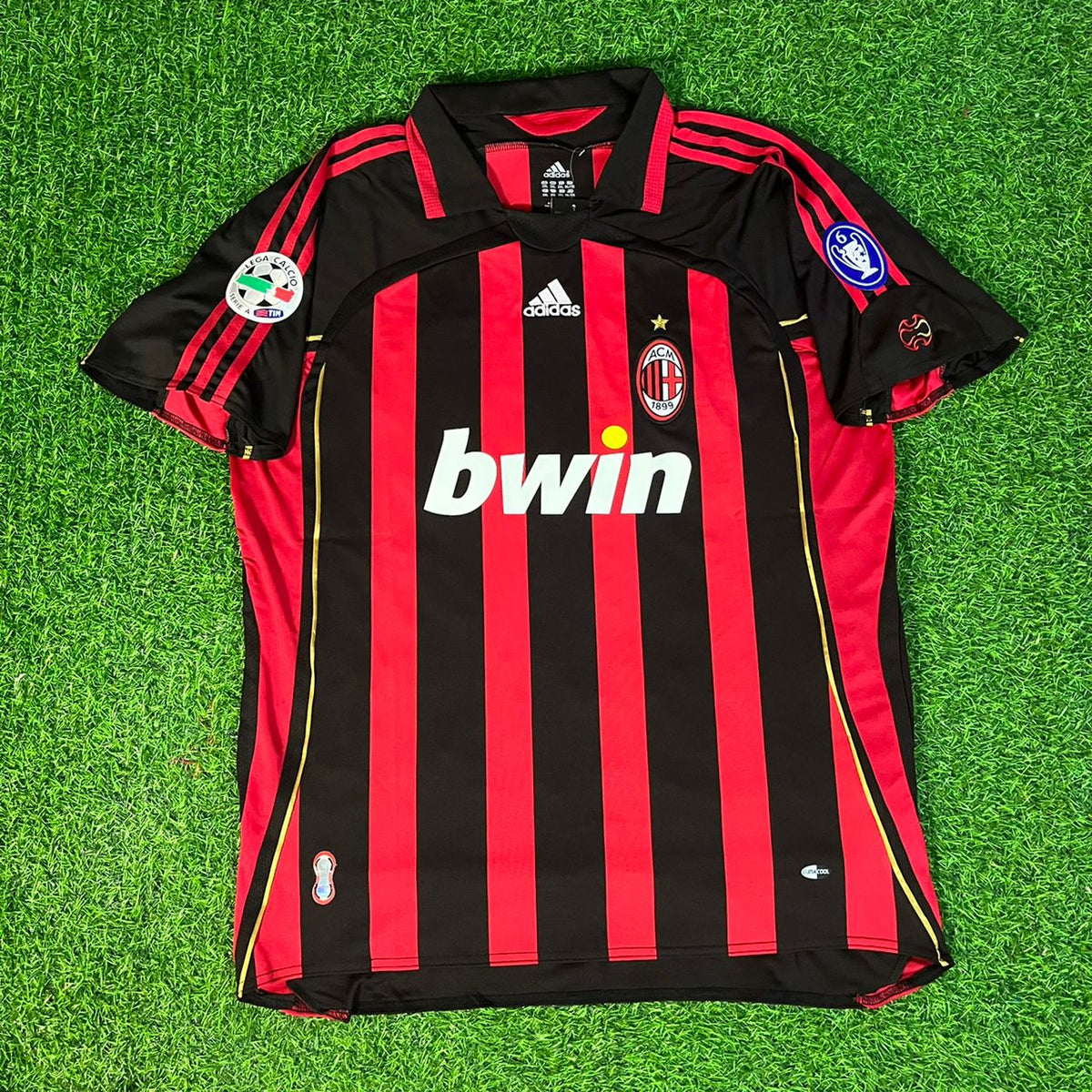 Clarence Seedorf 10 – AC Milan 2008-2009 Home Gold Printing Retro Kit Jersey – | | – Front View