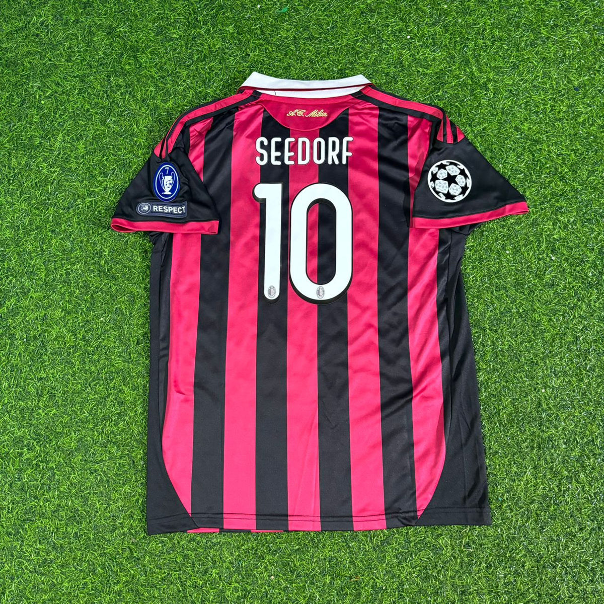 Clarence Seedorf AC Milan 2008-2009 Kids Home Retro Football Jersey – Detailed View